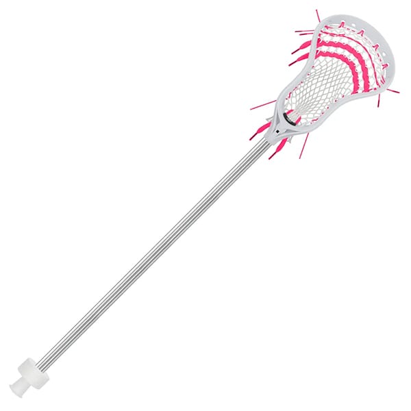 StringKing Mens Complete Sticks White/Silver/Pink StringKing Complete 2 Attack Intermediate Stick from Lacrosse Fanatic