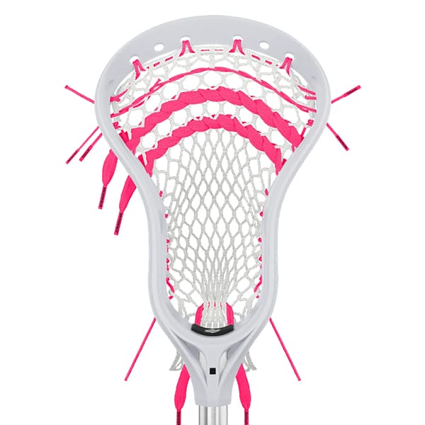 StringKing Mens Complete Sticks White/Carolina/Pink StringKing Legend Intermediate Factory Strung Head from Lacrosse Fanatic