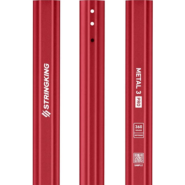 StringKing Mens Handles Red StringKing Metal 3 Pro 360 - Color Series Men's 60" Defense Shaft from Lacrosse Fanatic