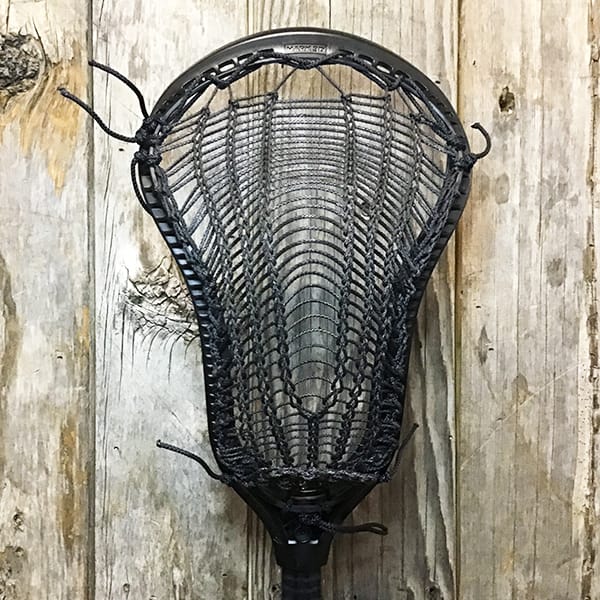 StringKing Mens Heads Black/Black Lax Fan Custom Strung Black StringKing Mark 3D Mens Lacrosse Head with Black Mamba Armor Mesh from Lacrosse Fanatic