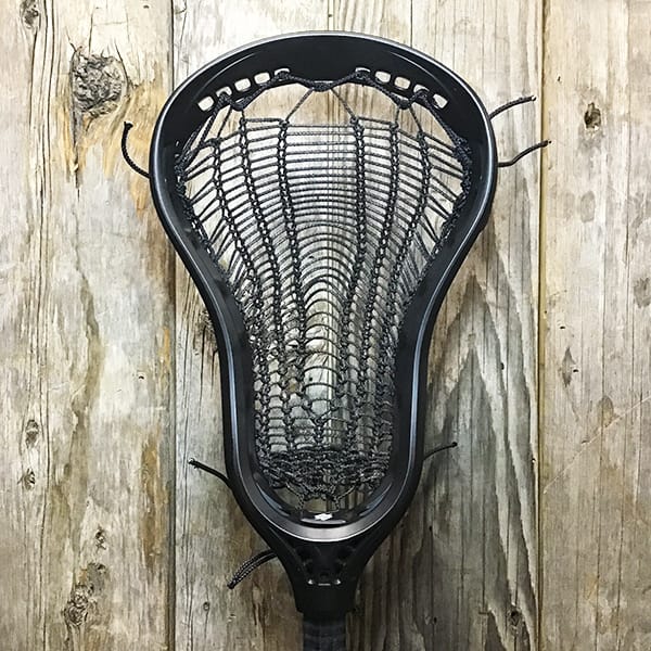 StringKing Mens Heads Black/Black Lax Fan Custom Strung Black StringKing Mark 3D Mens Lacrosse Head with Black Mamba Armor Mesh from Lacrosse Fanatic