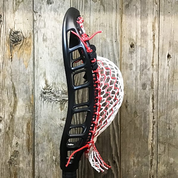 StringKing Mens Heads Black/Red Lax Fan Custom Strung Black StringKing Mark 3T Mens Lacrosse Head with Red Striker Hero Mesh from Lacrosse Fanatic
