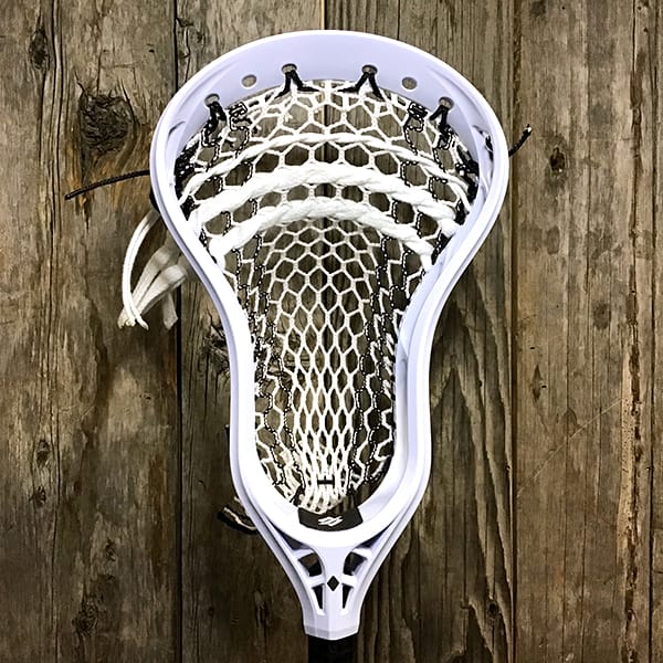 StringKing Mens Heads Raw/Black Lax Fan Custom Strung White StringKing Mark 2T Mens Lacrosse Head with Black Striker Hero Mesh from Lacrosse Fanatic