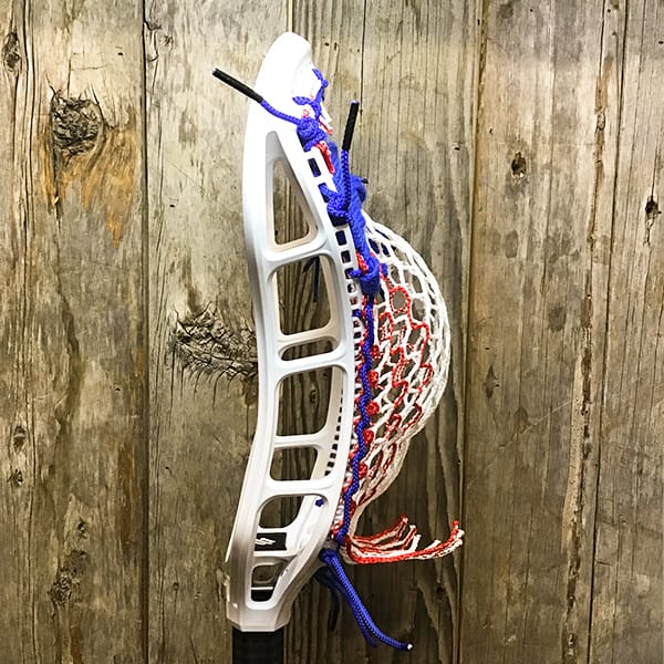 StringKing Mens Heads White/USA Lax Fan Custom Strung White StringKing Mark 3A Mens Lacrosse Head with Red Striker Hero Mesh from Lacrosse Fanatic