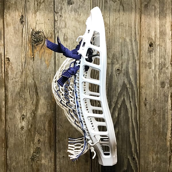 StringKing Mens Heads Black/Navy Lax Fan Custom Strung White StringKing Mark 3D Mens Lacrosse Head with Navy Striker Hero Mesh from Lacrosse Fanatic