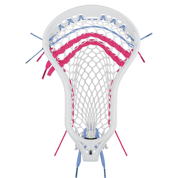 StringKing Mens Heads White/Pink/Carolina 5s StringKing Mark 3V Midfield Type 5s Strung Mens Lacrosse Head from Lacrosse Fanatic