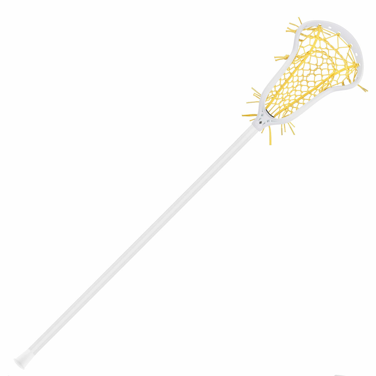 StringKing Womens Complete Sticks White/Yellow StringKing Womens Complete 2 Pro Defense Lacrosse Stick With Tech Trad and Composite Pro Shaft from Lacrosse Fanatic