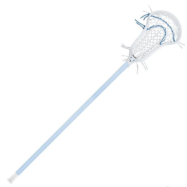 StringKing Womens Complete Sticks White/Carolina StringKing Womens Complete 2 Pro Midfield Lacrosse Stick with Tech Trad and Composite Pro Shaft from Lacrosse Fanatic