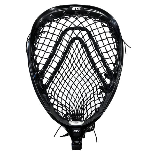 STX Goalie Heads Black/Black / Semi-Soft Lax Fan Custom Strung STX Eclipse II Goalie Lacrosse Head with ECD Impact Semi-Soft Mesh - U Shaped Shooters from Lacrosse Fanatic