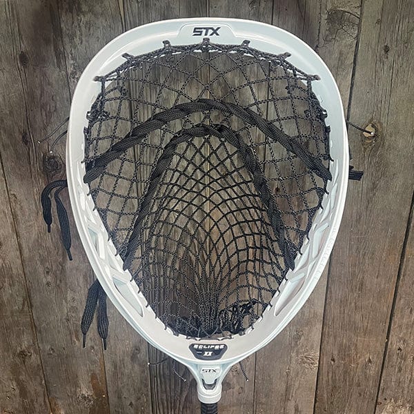 Lax Fan Custom Strung STX Eclipse II White Goalie Lacrosse Head with B