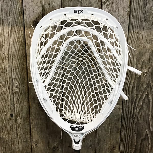 STX Goalie Heads White/White Lax Fan Custom Strung STX Eclipse II White Goalie Lacrosse Head with White ECD 12D Mesh from Lacrosse Fanatic