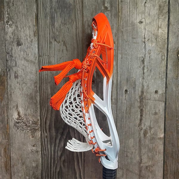STX Mens Heads Orange/White Lax Fan Custom Dyed Orange/White STX Stallion 1k Mens Lacrosse Head with White Hero Mesh from Lacrosse Fanatic