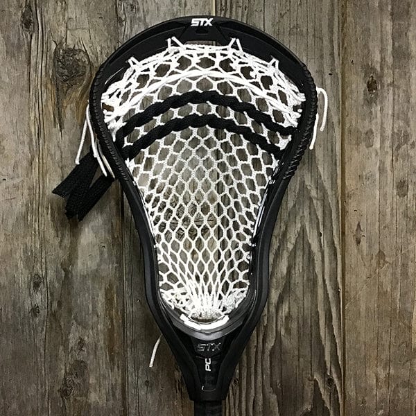STX Mens Heads Black/White Lax Fan Custom Strung Black STX X20 Mens Lacrosse Head with White Hero Mesh from Lacrosse Fanatic