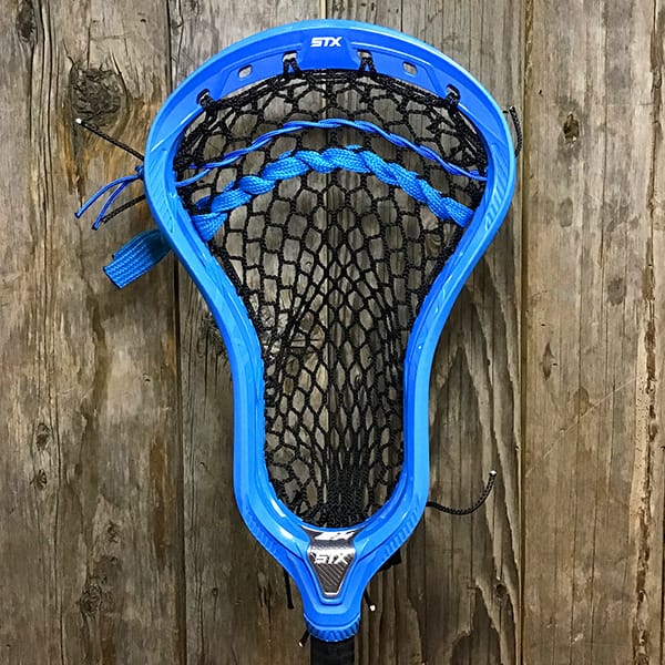 STX Mens Heads Blue/Black Lax Fan Custom Strung Blue STX Magnet 2k Mens Lacrosse Head with Black Hero 4.0 Mesh from Lacrosse Fanatic
