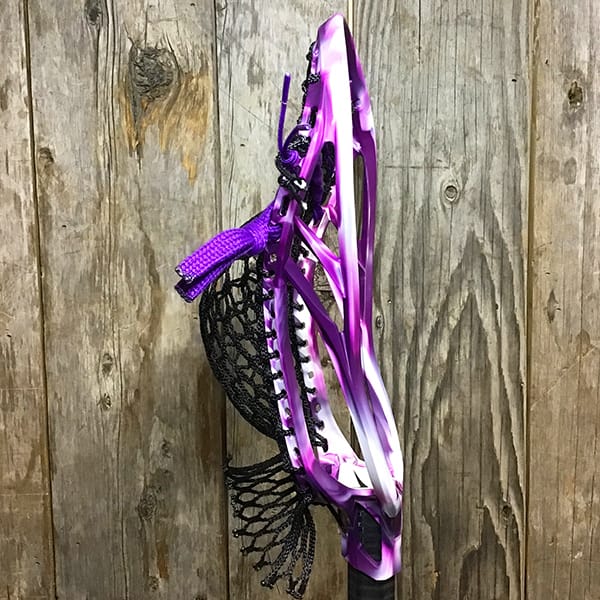 STX Mens Heads Purple/Black Lax Fan Custom Strung Grape Marble Nike Lakota 4 Mens Lacrosse Head with Black Hero 4 Mesh from Lacrosse Fanatic