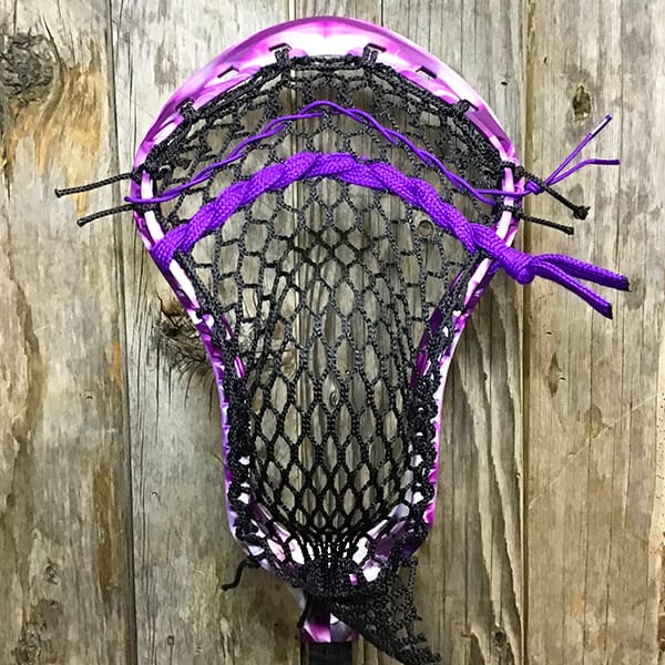 STX Mens Heads Purple/Black Lax Fan Custom Strung Grape Marble Nike Lakota 4 Mens Lacrosse Head with Black Hero 4 Mesh from Lacrosse Fanatic