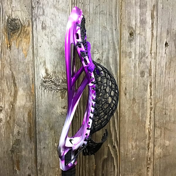 STX Mens Heads Purple/Black Lax Fan Custom Strung Grape Marble Nike Lakota 4 Mens Lacrosse Head with Black Hero 4 Mesh from Lacrosse Fanatic