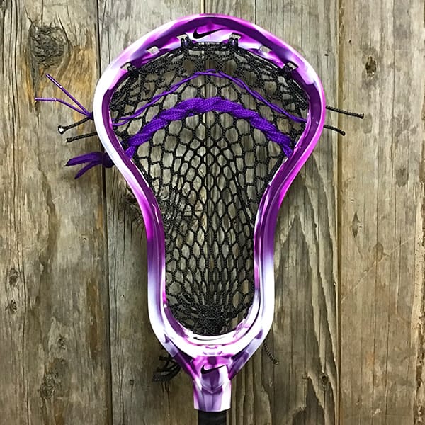 STX Mens Heads Purple/Black Lax Fan Custom Strung Grape Marble Nike Lakota 4 Mens Lacrosse Head with Black Hero 4 Mesh from Lacrosse Fanatic