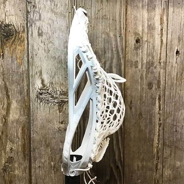 STX Mens Heads White/White Lax Fan Custom Strung STX Duel III Face-Off Men's Lacrosse Head with White Hero Mesh from Lacrosse Fanatic