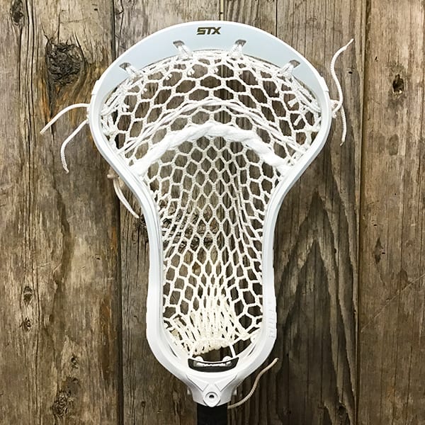 STX Mens Heads White/White Lax Fan Custom Strung STX Duel III Face-Off Men's Lacrosse Head with White Hero Mesh from Lacrosse Fanatic