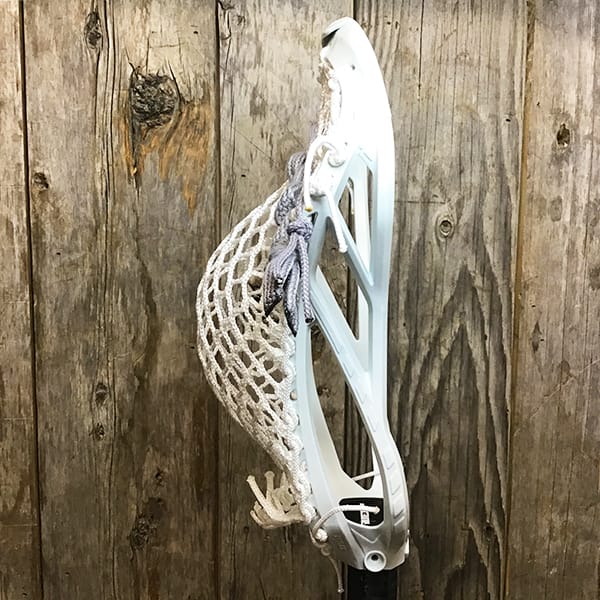 STX Mens Heads White/White Lax Fan Custom Strung STX Duel III Face-Off Men's Lacrosse Head with White Hero Mesh from Lacrosse Fanatic