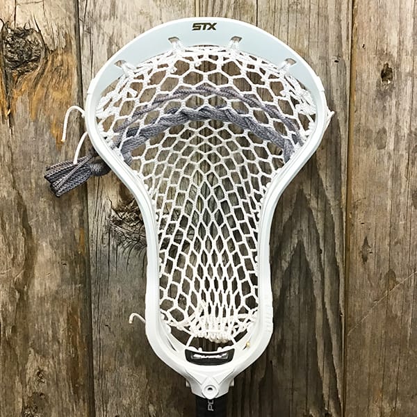 STX Mens Heads White/White Lax Fan Custom Strung STX Duel III Face-Off Men's Lacrosse Head with White Hero Mesh from Lacrosse Fanatic