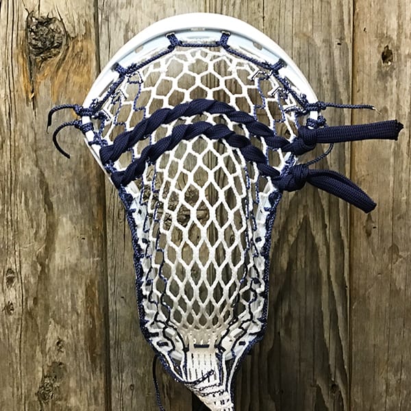 STX Mens Heads White/Navy Lax Fan Custom Strung White STX Surgeon 1k Mens Lacrosse Head with Navy Striker Hero Mesh from Lacrosse Fanatic