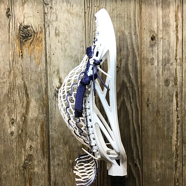 STX Mens Heads White/Navy Lax Fan Custom Strung White STX Surgeon 1k Mens Lacrosse Head with Navy Striker Hero Mesh from Lacrosse Fanatic
