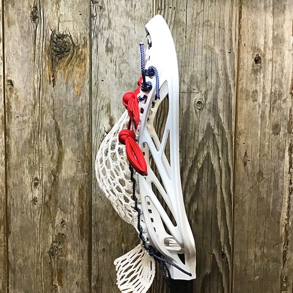 STX Mens Heads White/USA Lax Fan Custom Strung White STX Surgeon 1k Mens Lacrosse Head with White Hero 4s Mesh from Lacrosse Fanatic