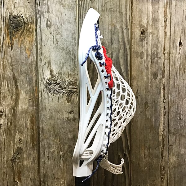 STX Mens Heads White/USA Lax Fan Custom Strung White STX Surgeon 1k Mens Lacrosse Head with White Hero 4s Mesh from Lacrosse Fanatic