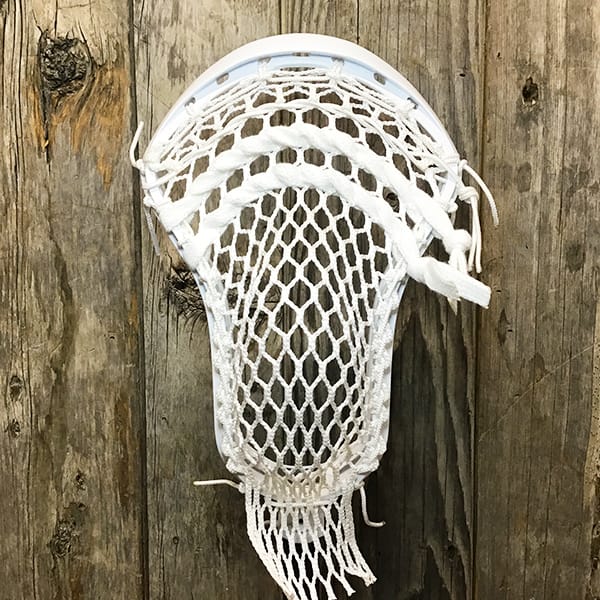 STX Mens Heads White/Navy Lax Fan Custom Strung White STX Surgeon 1k Mens Lacrosse Head with White Hero Mesh from Lacrosse Fanatic