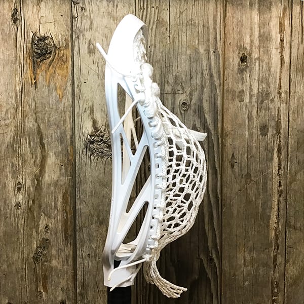 STX Mens Heads White/Navy Lax Fan Custom Strung White STX Surgeon 1k Mens Lacrosse Head with White Hero Mesh from Lacrosse Fanatic