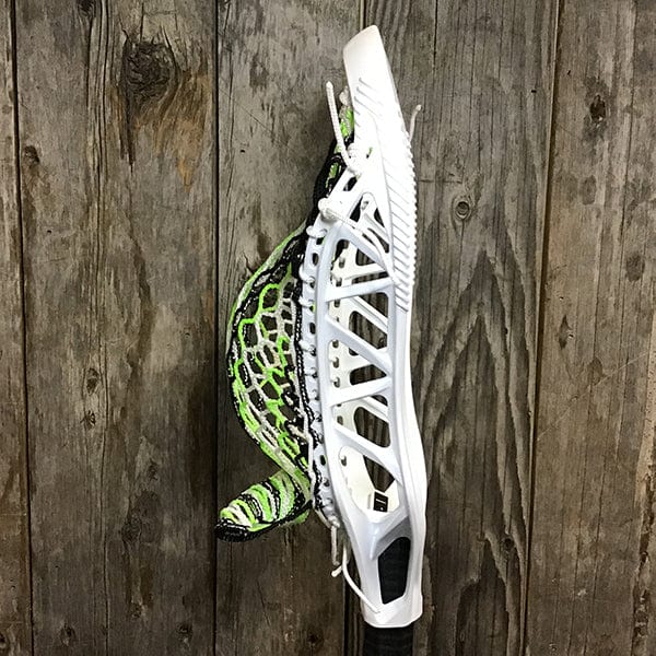 STX Mens Heads White/Black/Green Lax Fan Custom Strung White STX X20 Mens Lacrosse Head with Black/White/Green Mesh from Lacrosse Fanatic