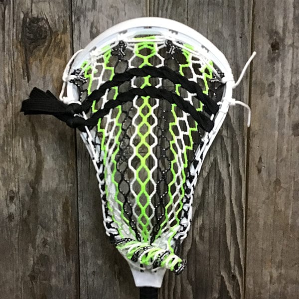 STX Mens Heads White/Black/Green Lax Fan Custom Strung White STX X20 Mens Lacrosse Head with Black/White/Green Mesh from Lacrosse Fanatic