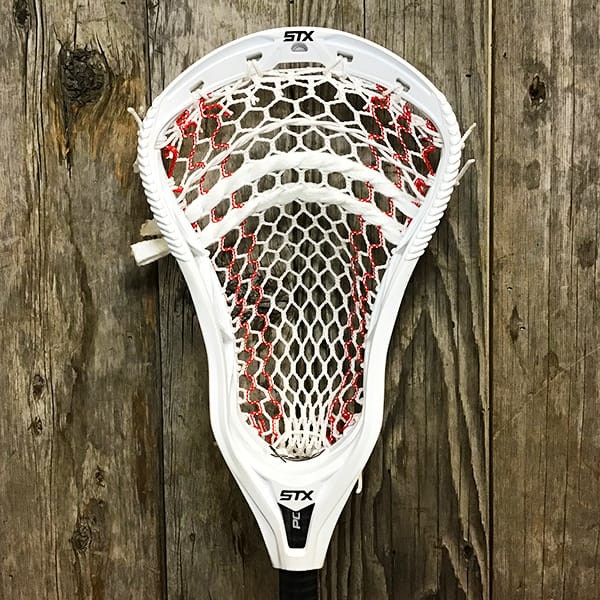 STX Mens Heads White/Red Lax Fan Custom Strung White STX X20 Mens Lacrosse Head with Red Striker Hero Mesh from Lacrosse Fanatic