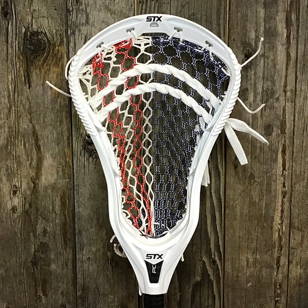 STX Mens Heads White/USA Lax Fan Custom Strung White STX X20 Mens Lacrosse Head with USA Mesh from Lacrosse Fanatic