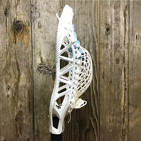 STX Mens Heads White/Carolina Lax Fan Custom Strung White STX X20 Mens Lacrosse Head with White Hero Mesh from Lacrosse Fanatic