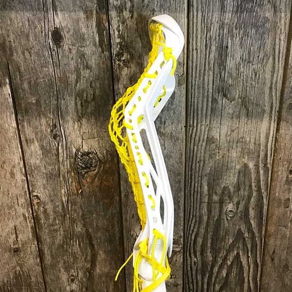 STX Womens Complete Sticks White/Yellow/White Lax Fan Women's Complete Stick - STX Aria Pro Lock Pocket Head & Crux Pro Composite Shaft from Lacrosse Fanatic