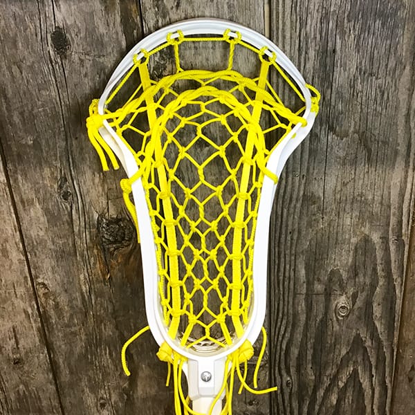 STX Womens Complete Sticks White/Yellow/White Lax Fan Women's Complete Stick - STX Aria Pro Lock Pocket Head & Crux Pro Composite Shaft from Lacrosse Fanatic