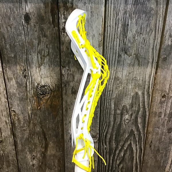 STX Womens Complete Sticks White/Yellow/White Lax Fan Women's Complete Stick - STX Aria Pro Lock Pocket Head & Crux Pro Composite Shaft from Lacrosse Fanatic