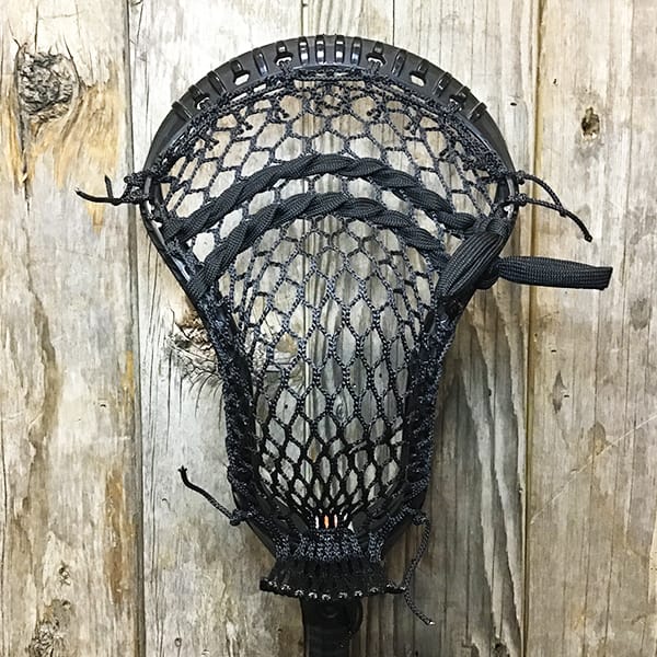 Warrior Mens Heads Black/Black Lax Fan Custom Strung Black Warrior Burn XP2-D Head with Black Hero Mesh from Lacrosse Fanatic