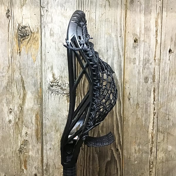 Warrior Mens Heads Black/Black Lax Fan Custom Strung Black Warrior Burn XP2-D Head with Black Hero Mesh from Lacrosse Fanatic