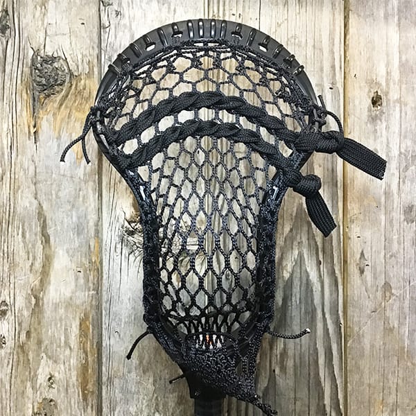 Warrior Mens Heads Black/Black Lax Fan Custom Strung Black Warrior Burn XP2-O Head with Black Hero Mesh from Lacrosse Fanatic