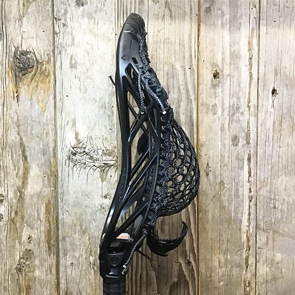 Warrior Mens Heads Black/Black Lax Fan Custom Strung Black Warrior Burn XP2-O Head with Black Hero Mesh from Lacrosse Fanatic