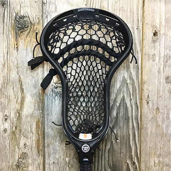 Warrior Mens Heads Black/Black Lax Fan Custom Strung Black Warrior Burn XP2-O Head with Black Hero Mesh from Lacrosse Fanatic
