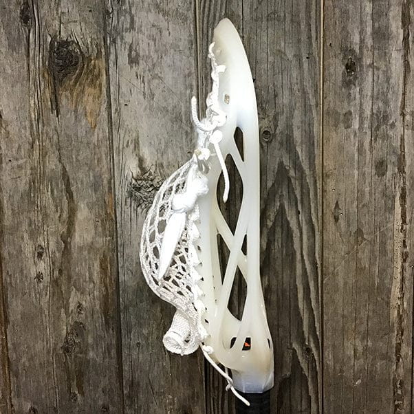 Warrior Mens Heads Clear/White Lax Fan Custom Strung Clear Warrior Burn Formula Face-Off Head with White Hero Mesh from Lacrosse Fanatic