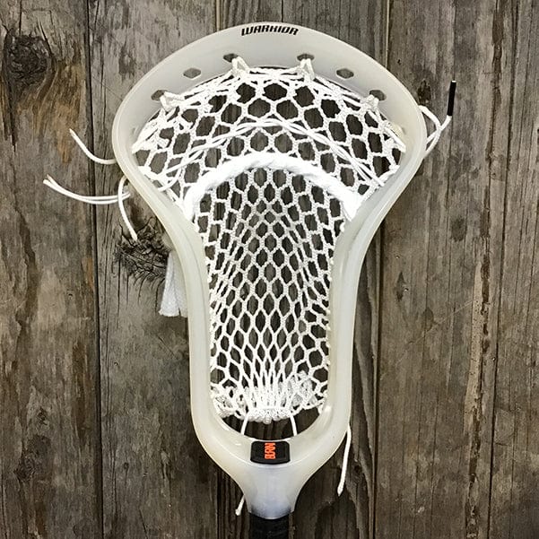Warrior Mens Heads Clear/White Lax Fan Custom Strung Clear Warrior Burn Formula Face-Off Head with White Hero Mesh from Lacrosse Fanatic