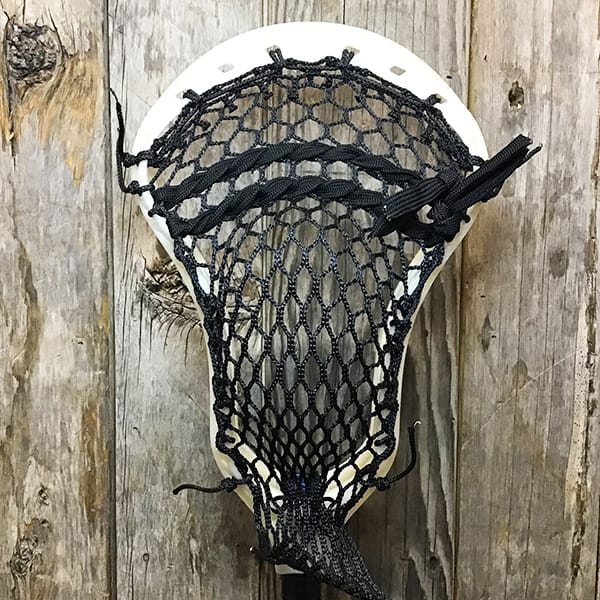 Warrior Mens Heads Natural/Black Lax Fan Custom Strung Natural Warrior Evo QX2-D Head with Black Hero Mesh from Lacrosse Fanatic