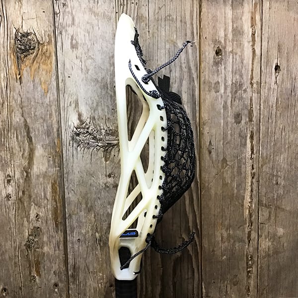 Warrior Mens Heads Natural/Black Lax Fan Custom Strung Natural Warrior Evo QX2-D Head with Black Hero Mesh from Lacrosse Fanatic
