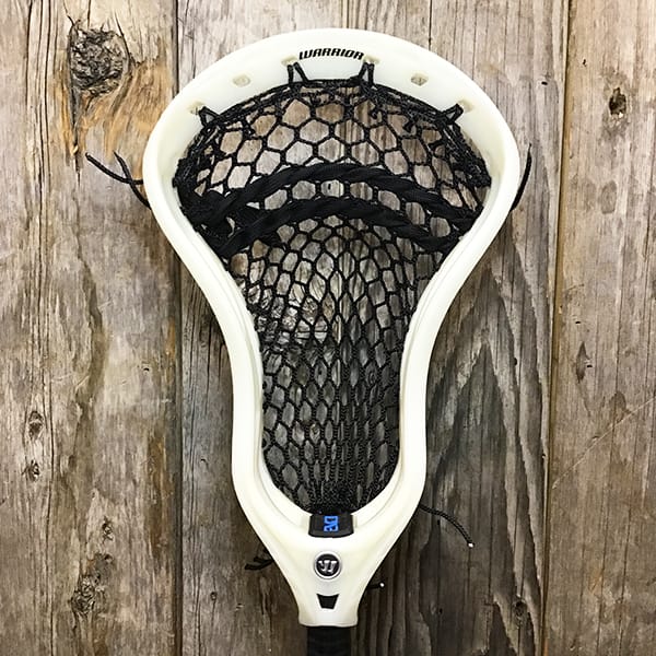 Warrior Mens Heads Natural/Black Lax Fan Custom Strung Natural Warrior Evo QX2-D Head with Black Hero Mesh from Lacrosse Fanatic